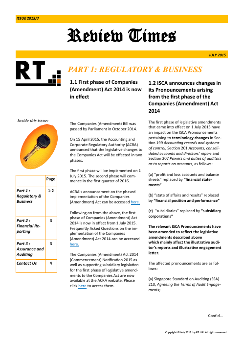 Review Times July 2015 cover